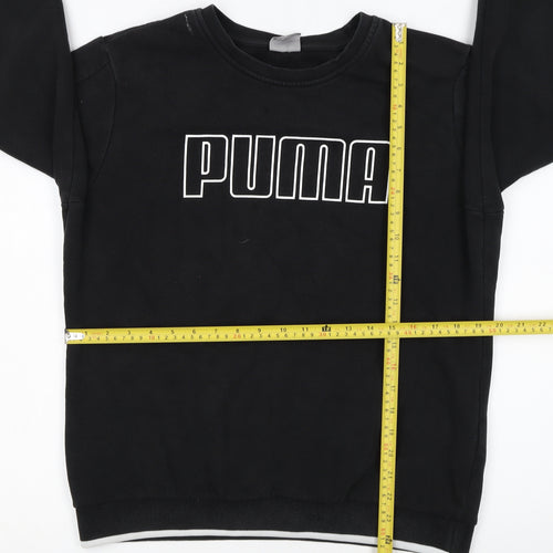 Puma Womens Black Crew Neck Pullover Sweatshirt Size 16