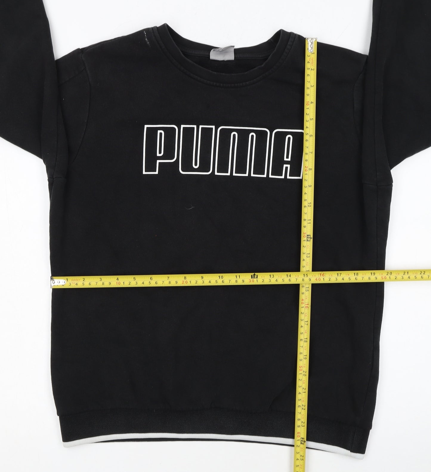 Puma Womens Black Crew Neck Pullover Sweatshirt Size 16