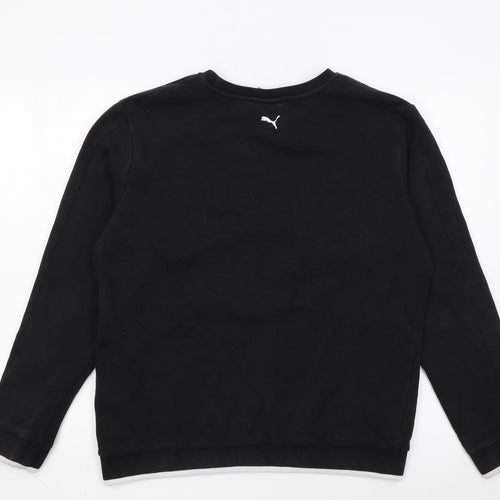 Puma Womens Black Crew Neck Pullover Sweatshirt Size 16
