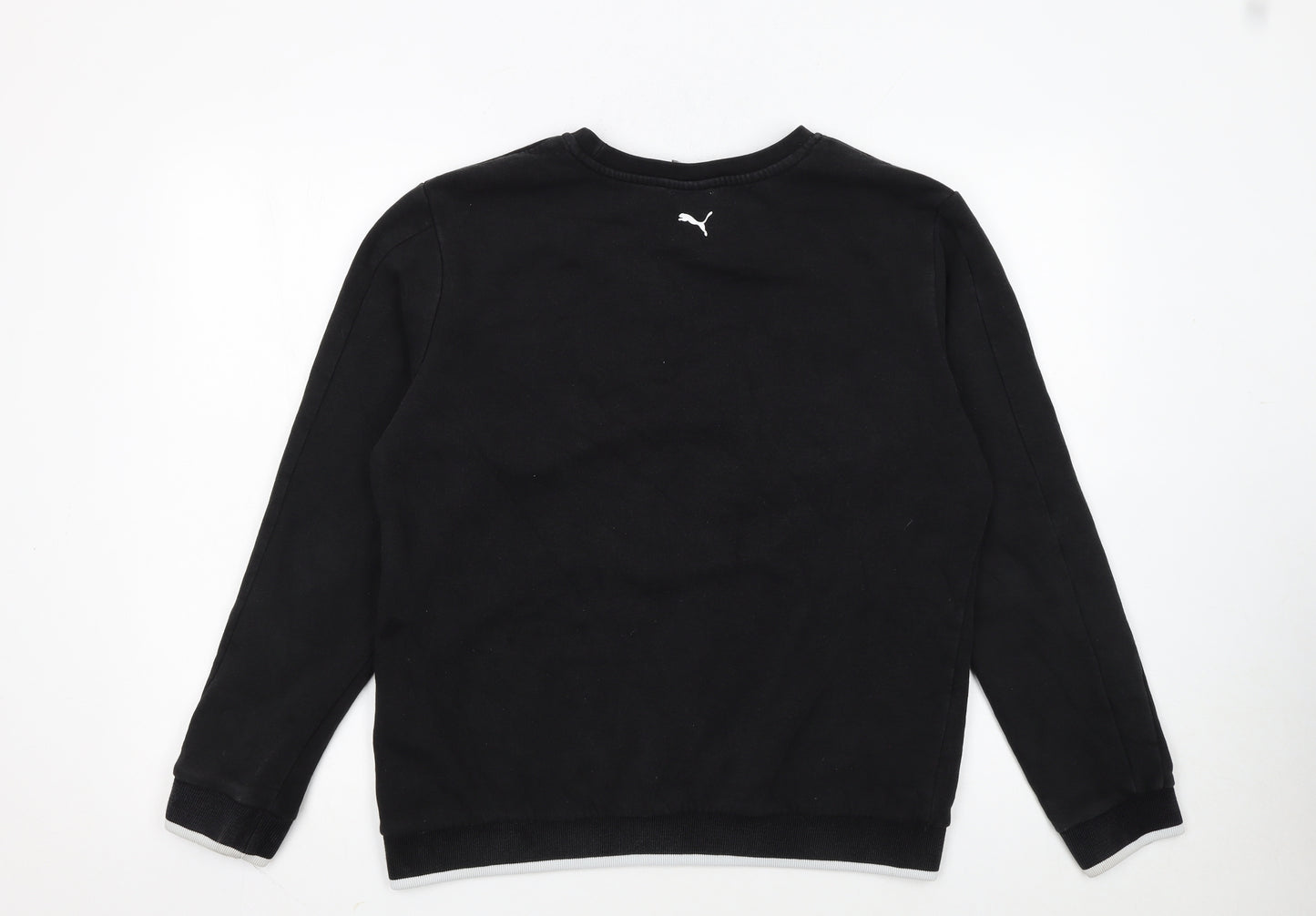 Puma Womens Black Crew Neck Pullover Sweatshirt Size 16