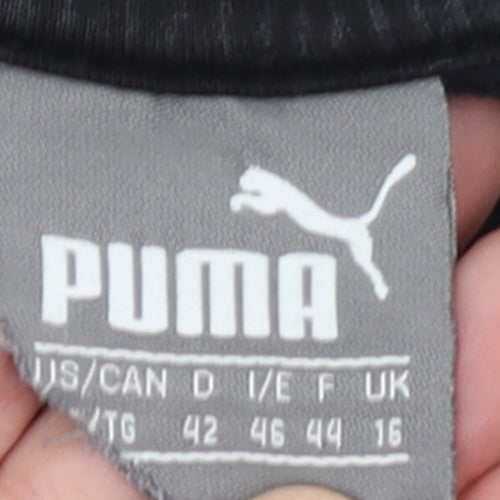 Puma Womens Black Crew Neck Pullover Sweatshirt Size 16