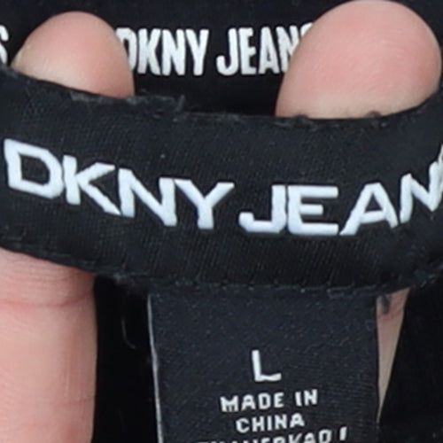 DKNY Jeans Women's Black Logo Pullover Sweatshirt Size L