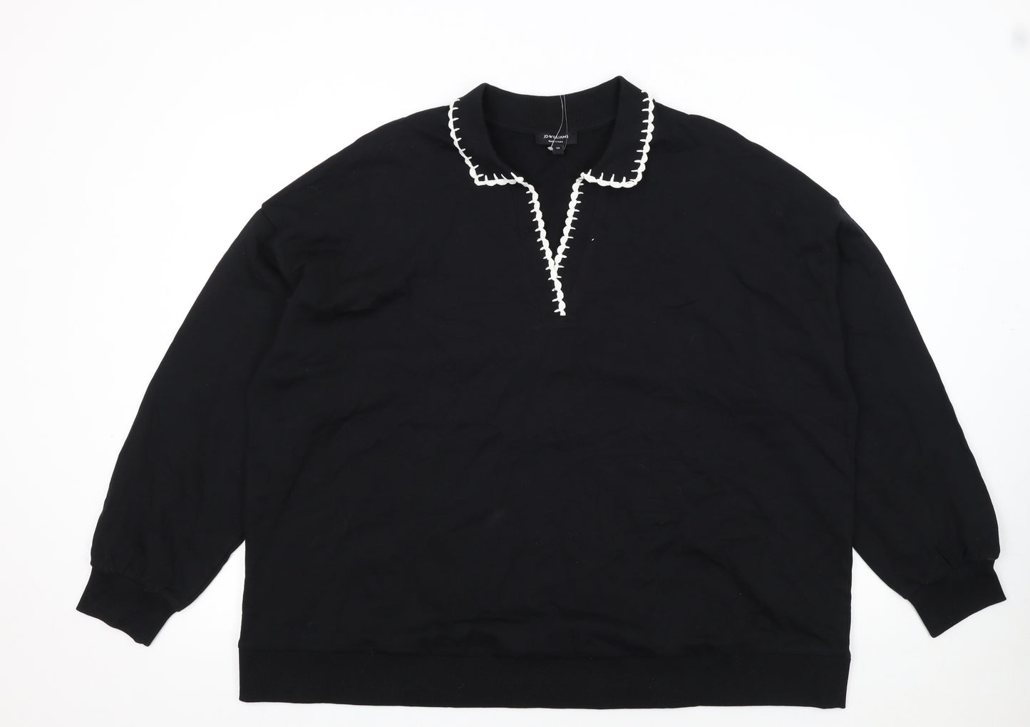 JD Williams Women Black Size 24 Pullover Sweatshirt with Contrast Trim