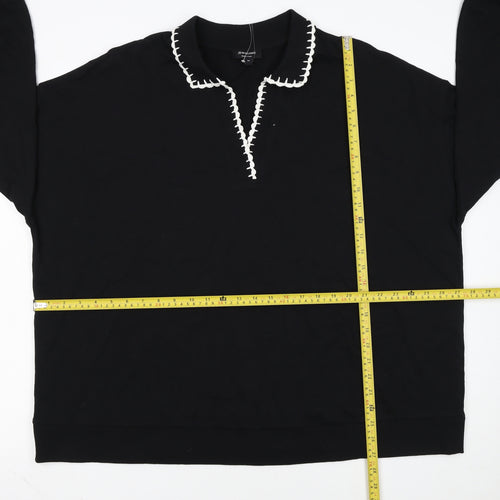 JD Williams Women Black Size 24 Pullover Sweatshirt with Contrast Trim