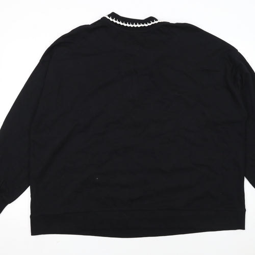 JD Williams Women Black Size 24 Pullover Sweatshirt with Contrast Trim