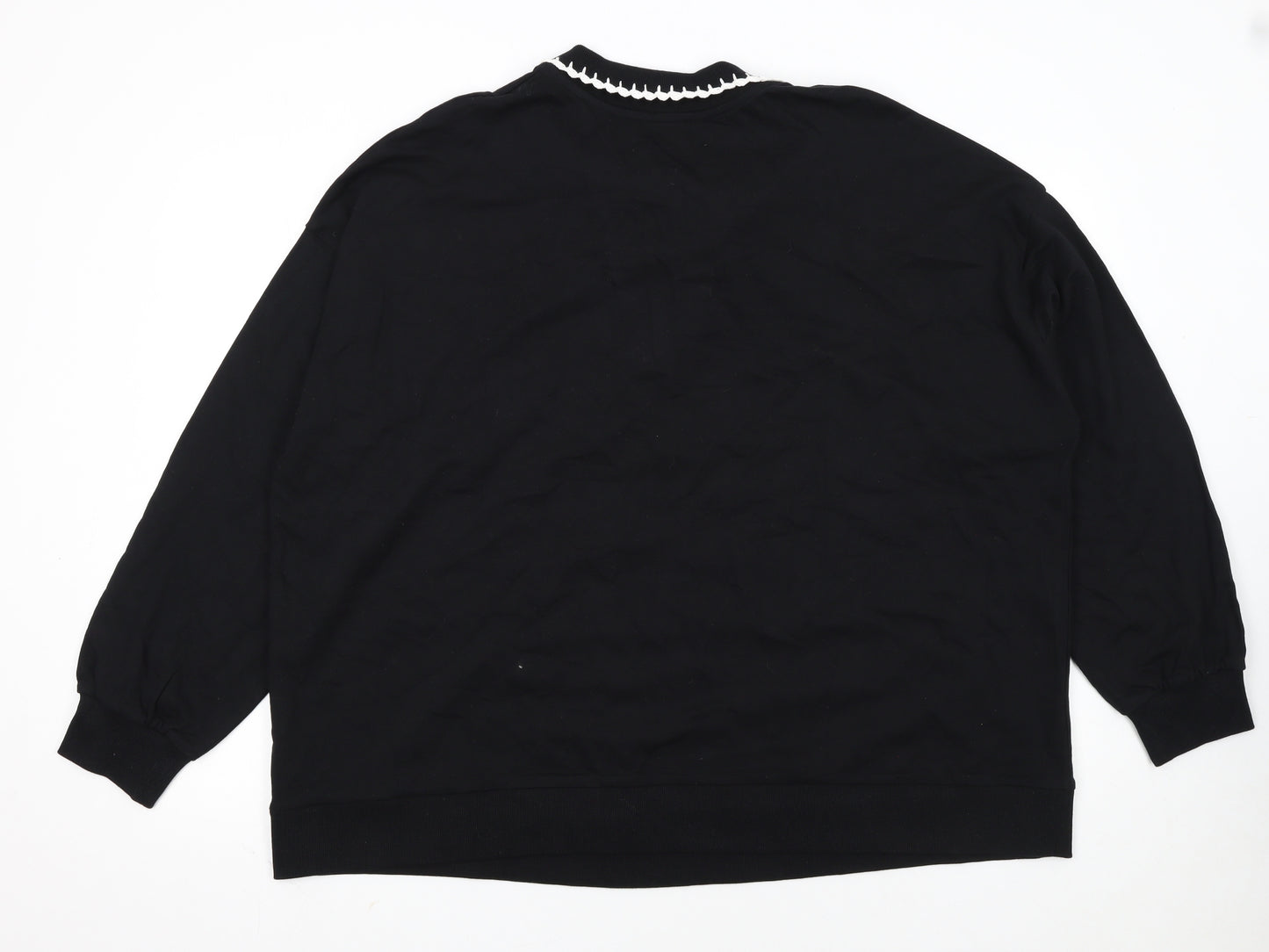 JD Williams Women Black Size 24 Pullover Sweatshirt with Contrast Trim