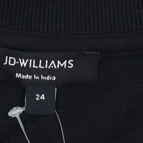 JD Williams Women Black Size 24 Pullover Sweatshirt with Contrast Trim
