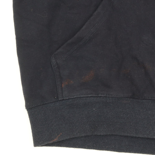 M&M Womens Navy Full Zip Hoodie L/XL Cotton Blend Stripe Trim