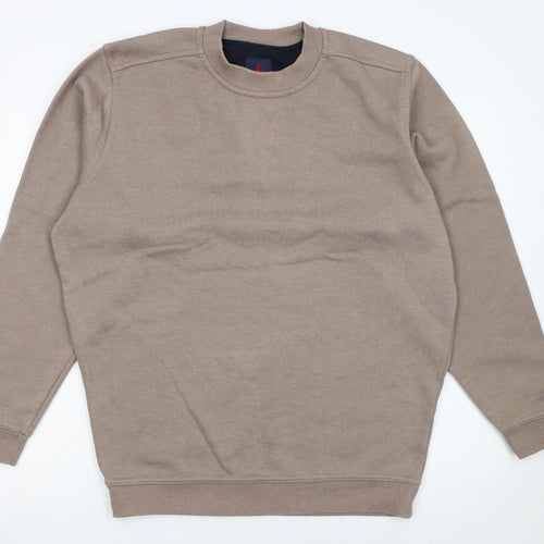 One Valley Men's Beige Crew Neck Sweatshirt Medium Pullover