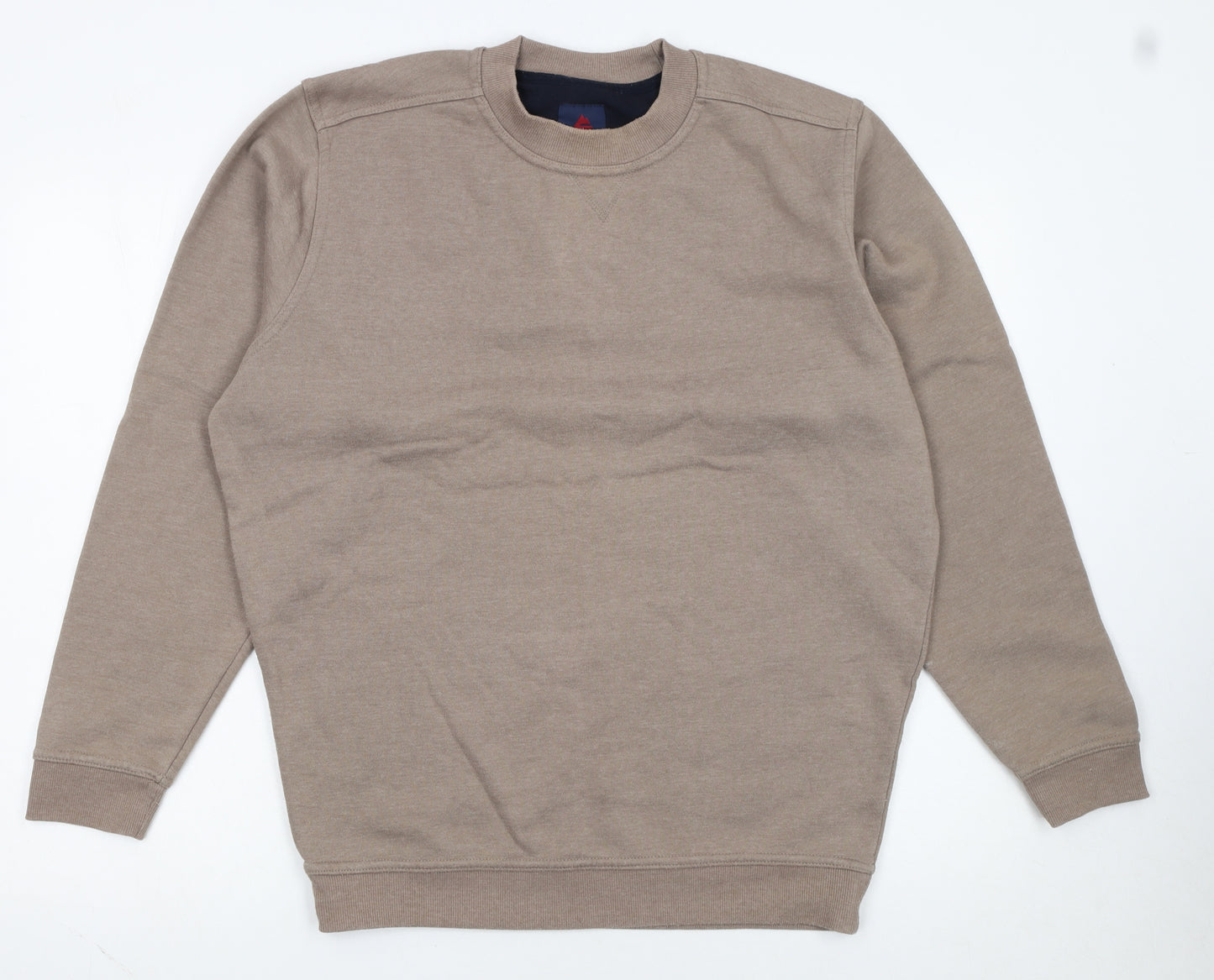 One Valley Men's Beige Crew Neck Sweatshirt Medium Pullover