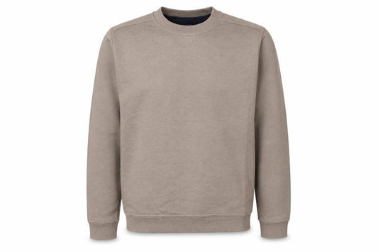Front view of One Valley Men's Beige Crew Neck Sweatshirt Medium Pullover