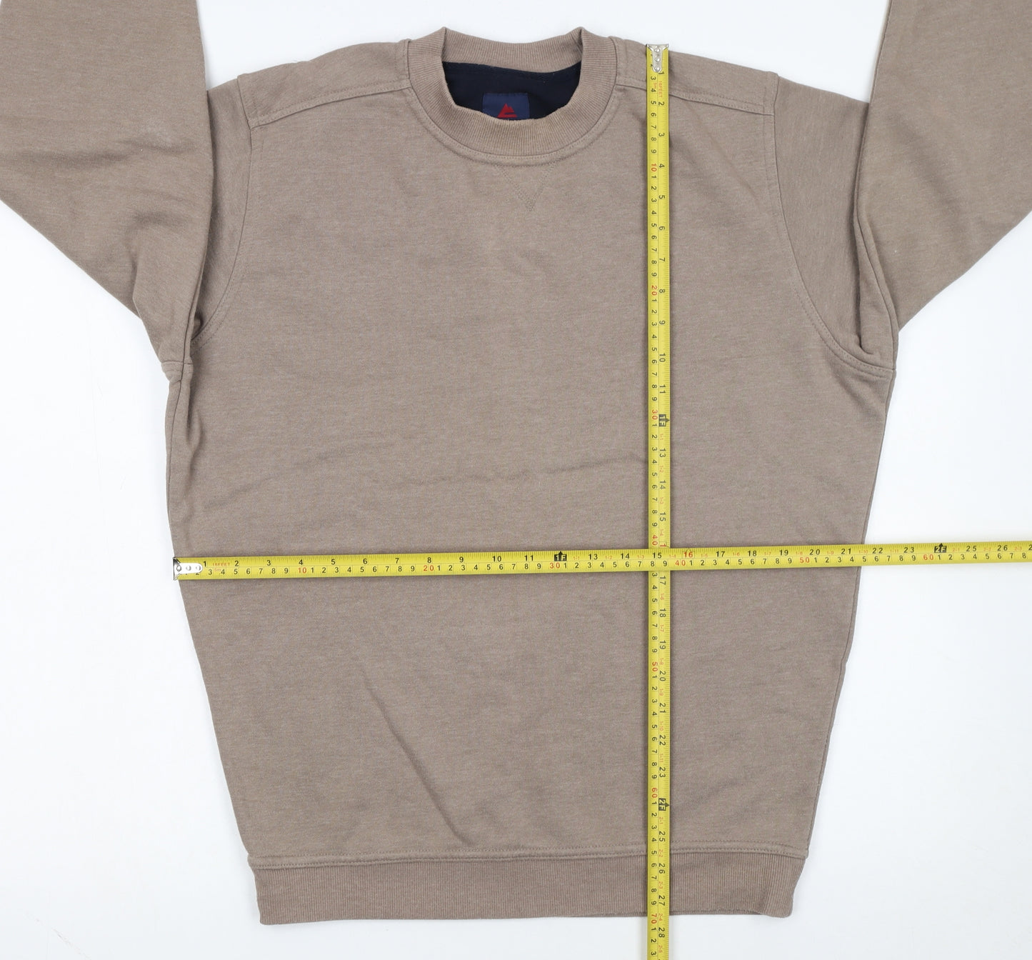 One Valley Men's Beige Crew Neck Sweatshirt Medium Pullover