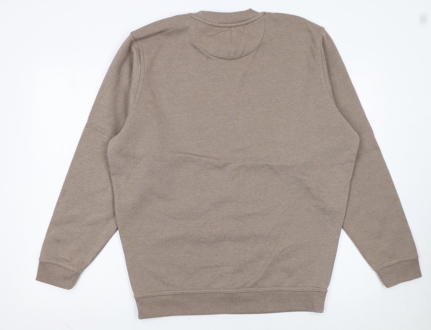 One Valley Men's Beige Crew Neck Sweatshirt Medium Pullover