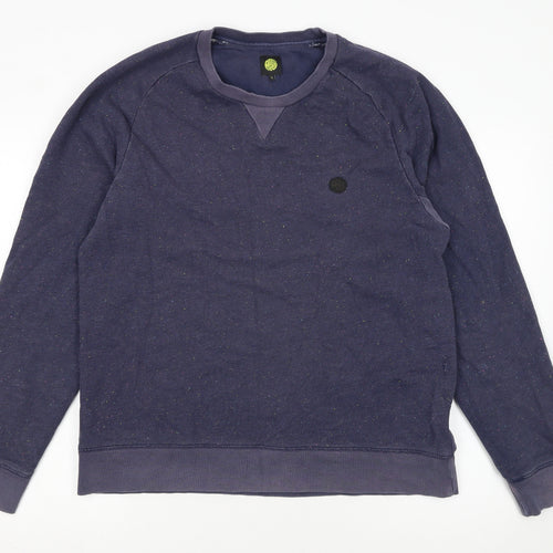 Pretty Green Men's Blue Crew Neck Cotton Sweatshirt Size L