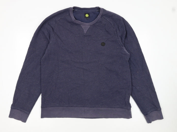 Pretty Green Men's Blue Crew Neck Cotton Sweatshirt Size L