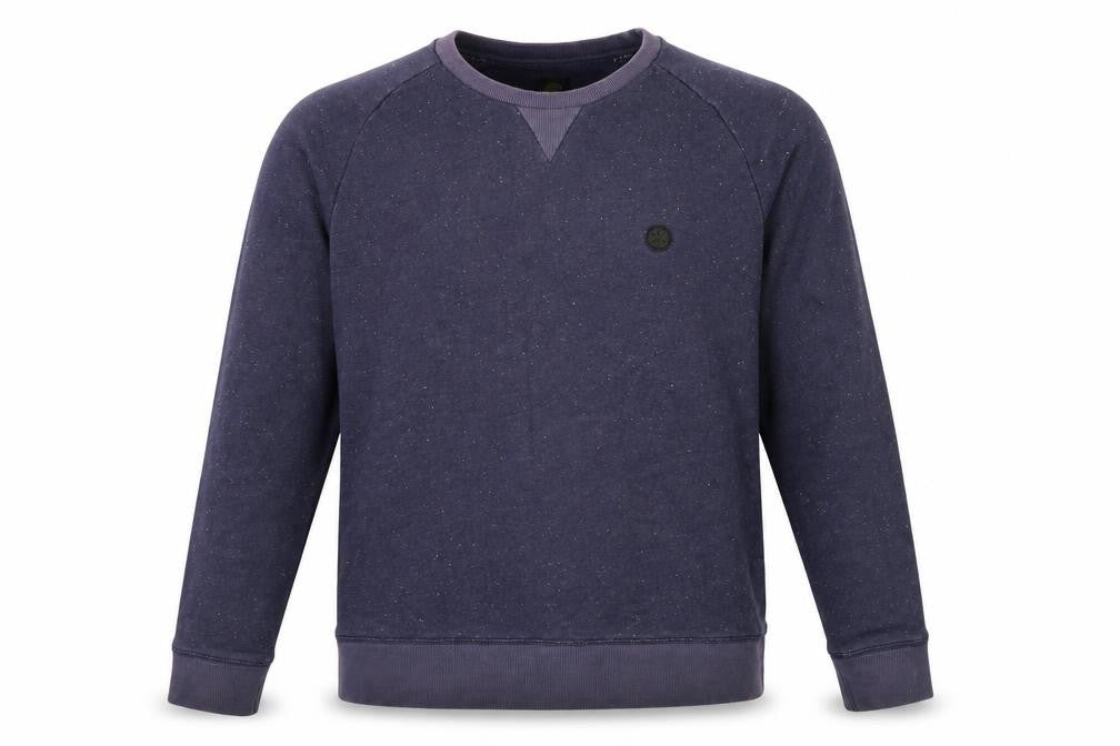 Front view of Pretty Green Men's Blue Crew Neck Cotton Sweatshirt, size L