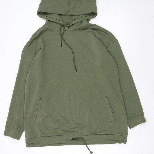Noisy May Womens Green Pullover Hoodie Size L Drawstring Hem Casual