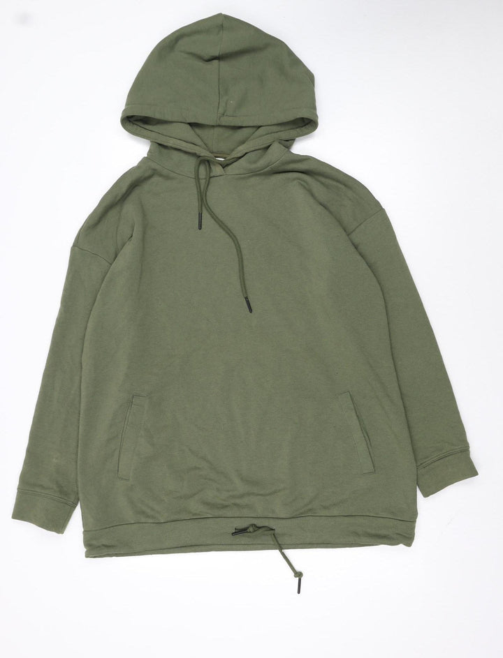 Noisy May Womens Green Pullover Hoodie Size L Drawstring Hem Casual