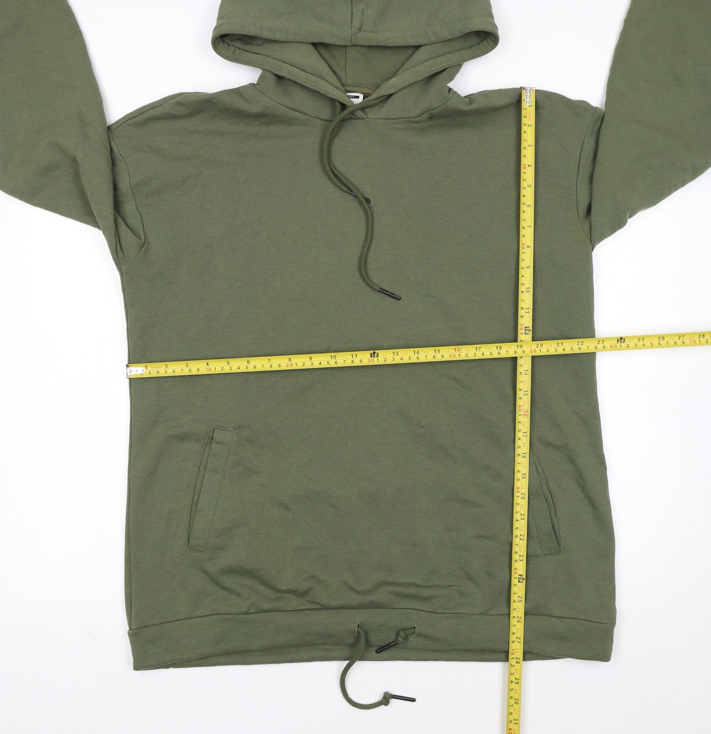 Noisy May Womens Green Pullover Hoodie Size L Drawstring Hem Casual