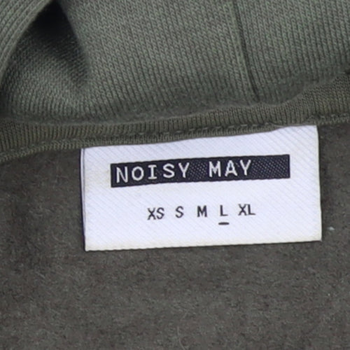 Noisy May Womens Green Pullover Hoodie Size L Drawstring Hem Casual