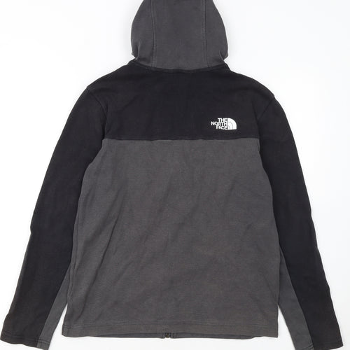 The North Face Boys Black Full Zip Fleece Hoodie L Size Outdoor Pullover