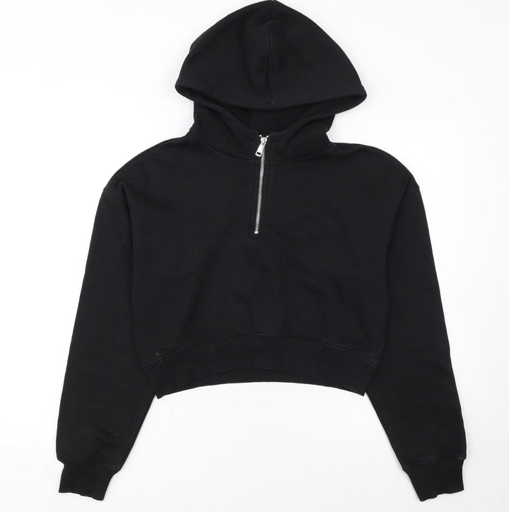 Alcott Womens Black XS 1/2 Zip Hoodie Sweatshirt