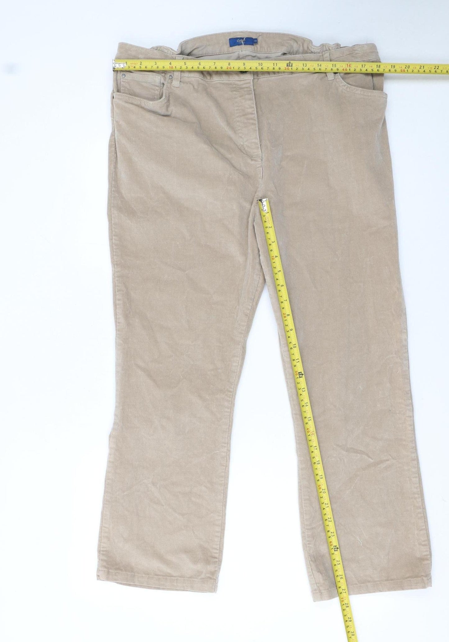 Cotton Traders Women's Beige Corduroy Chino Trousers Size 18