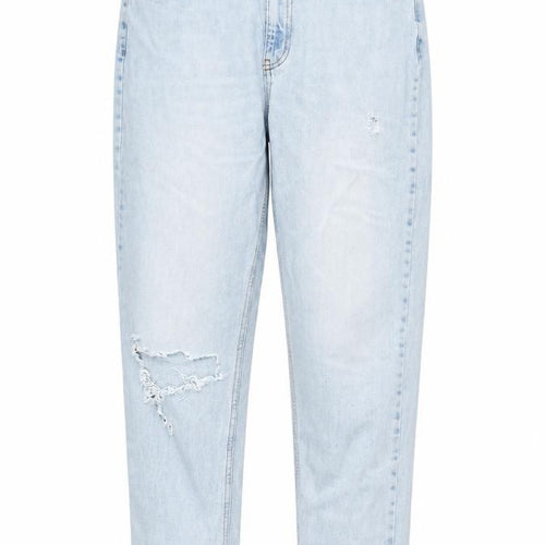 Topshop Women’s Blue Light Wash Distressed Mom Jeans Size 14
