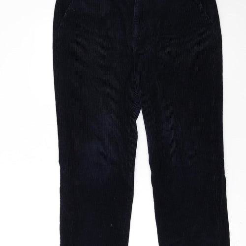 Marks and Spencer Men's Blue Corduroy Regular Fit Trousers 36W 33L