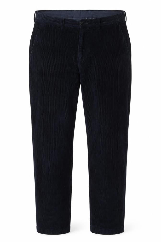 Marks and Spencer Men's Blue Corduroy Regular Fit Trousers 36W 33L