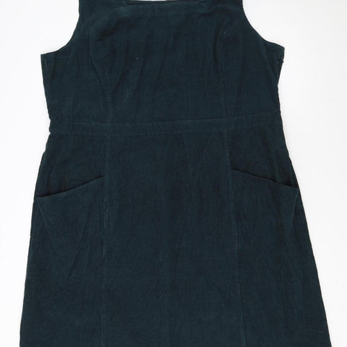 Seasalt Cornwall Women Blue Cotton Corduroy Pinafore Dress UK 24