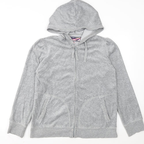 Next Women Grey Size 16 Full Zip Hoodie Cotton Blend