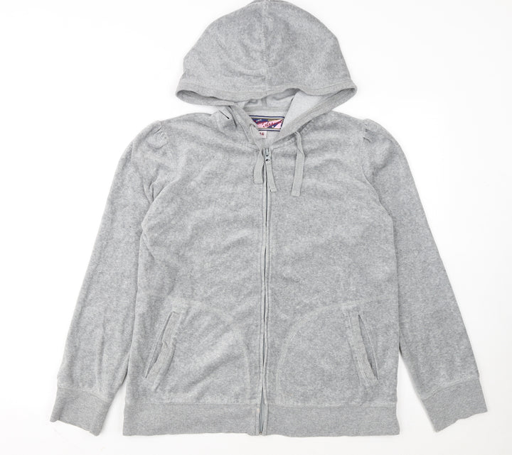Next Women Grey Size 16 Full Zip Hoodie Cotton Blend