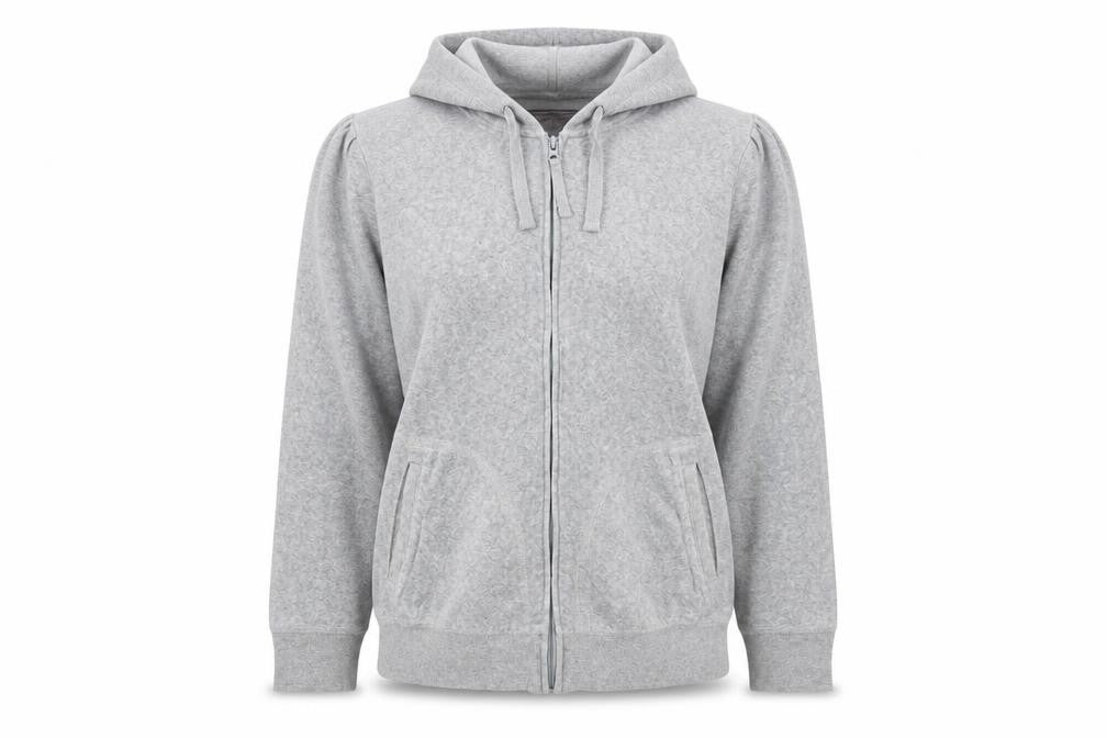 Front view of Next Women Grey, size 16, Full Zip Hoodie Cotton Blend