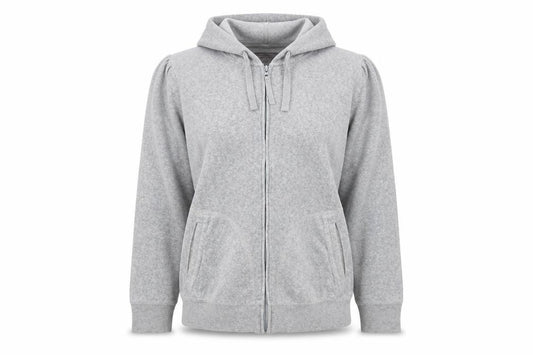 Front view of Next Women Grey, size 16, Full Zip Hoodie Cotton Blend