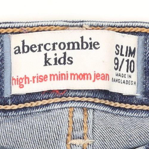 Abercrombie Kids Girls Blue High-Rise Slim Ripped Ankle Jeans 9-10 Years