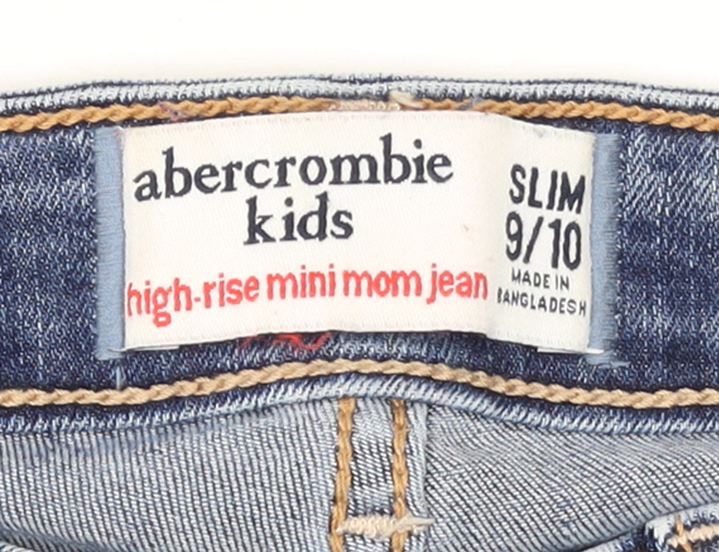 Abercrombie Kids Girls Blue High-Rise Slim Ripped Ankle Jeans 9-10 Years