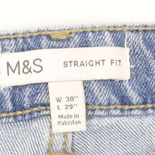 Marks and Spencer Men's Blue Straight Fit Jeans W30 L29