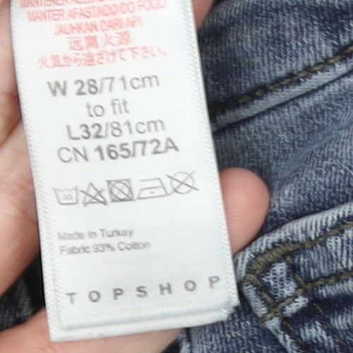 Topshop Women’s Blue High Rise Skinny Jeans Size 10 W28 L32