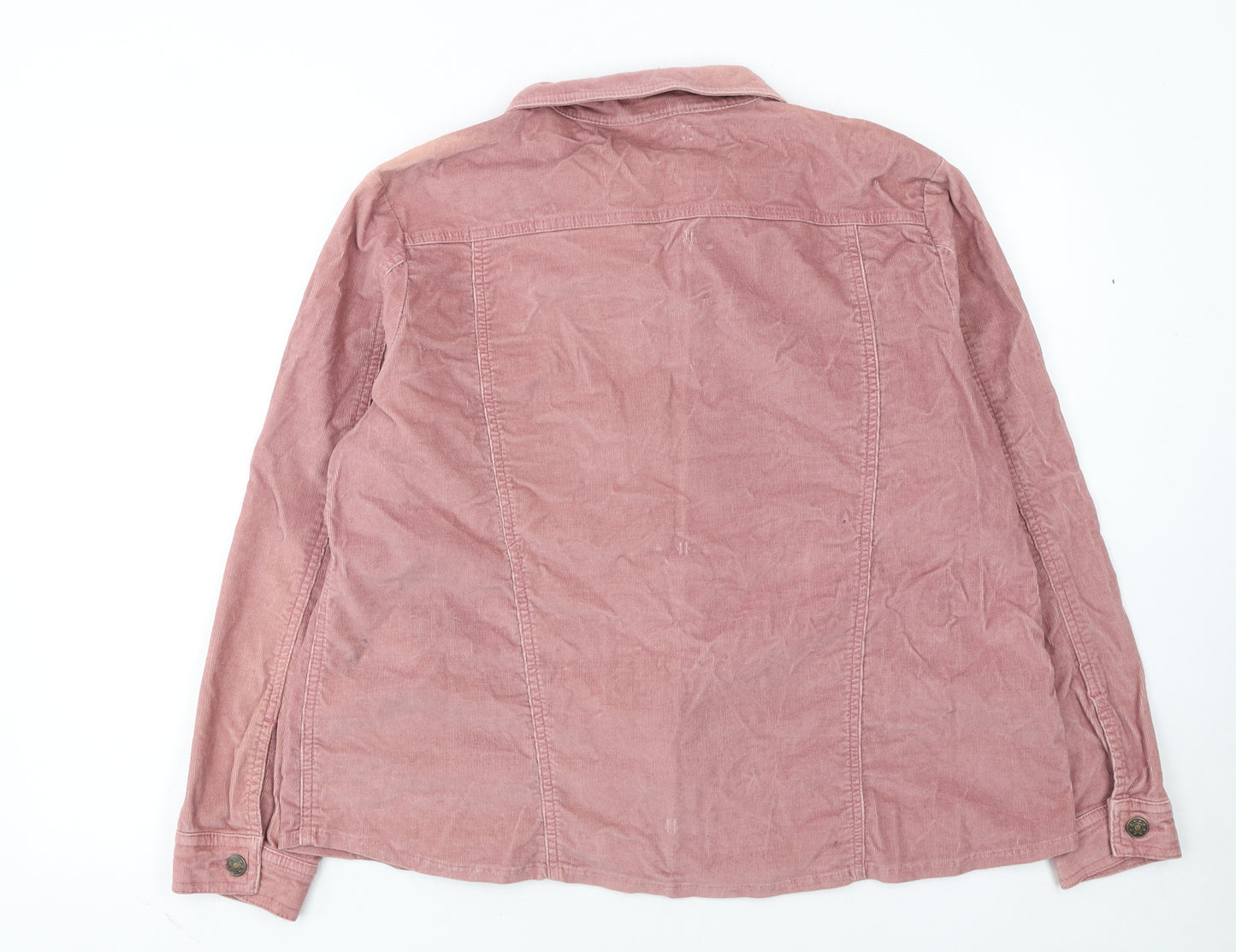 Agenda Womens Pink Corduroy Zip Jacket Size 20 Collared Cotton Blend