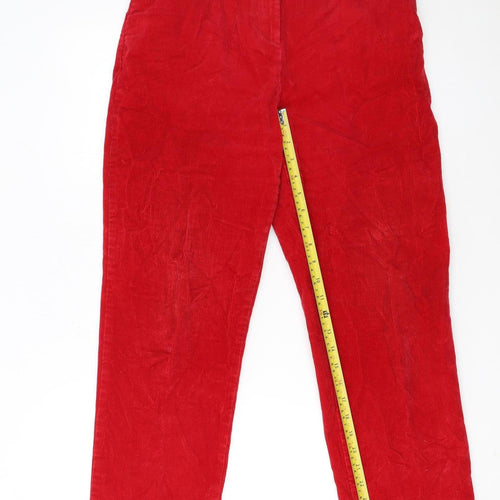 Lands' End Women's Red Corduroy Petite Size 10P Straight Leg Trousers