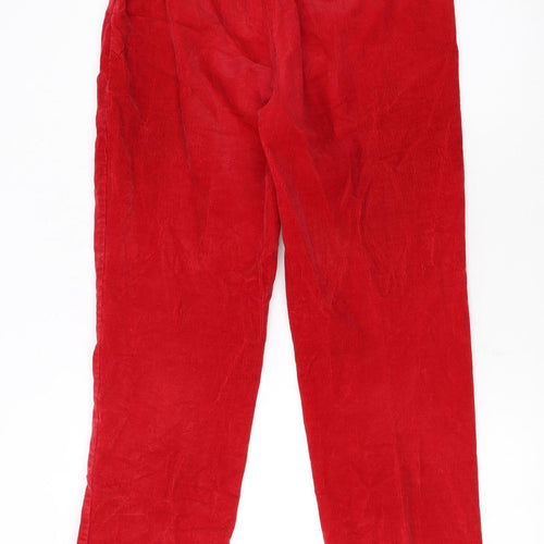 Lands' End Women's Red Corduroy Petite Size 10P Straight Leg Trousers