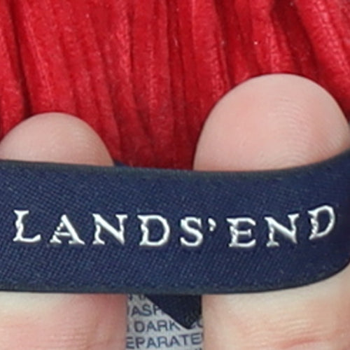 Lands' End Women's Red Corduroy Petite Size 10P Straight Leg Trousers