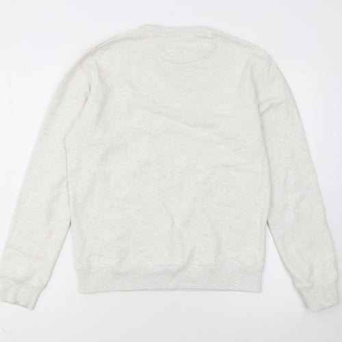 Farah Men's Ivory Small Pullover Crew Neck Cotton Sweatshirt