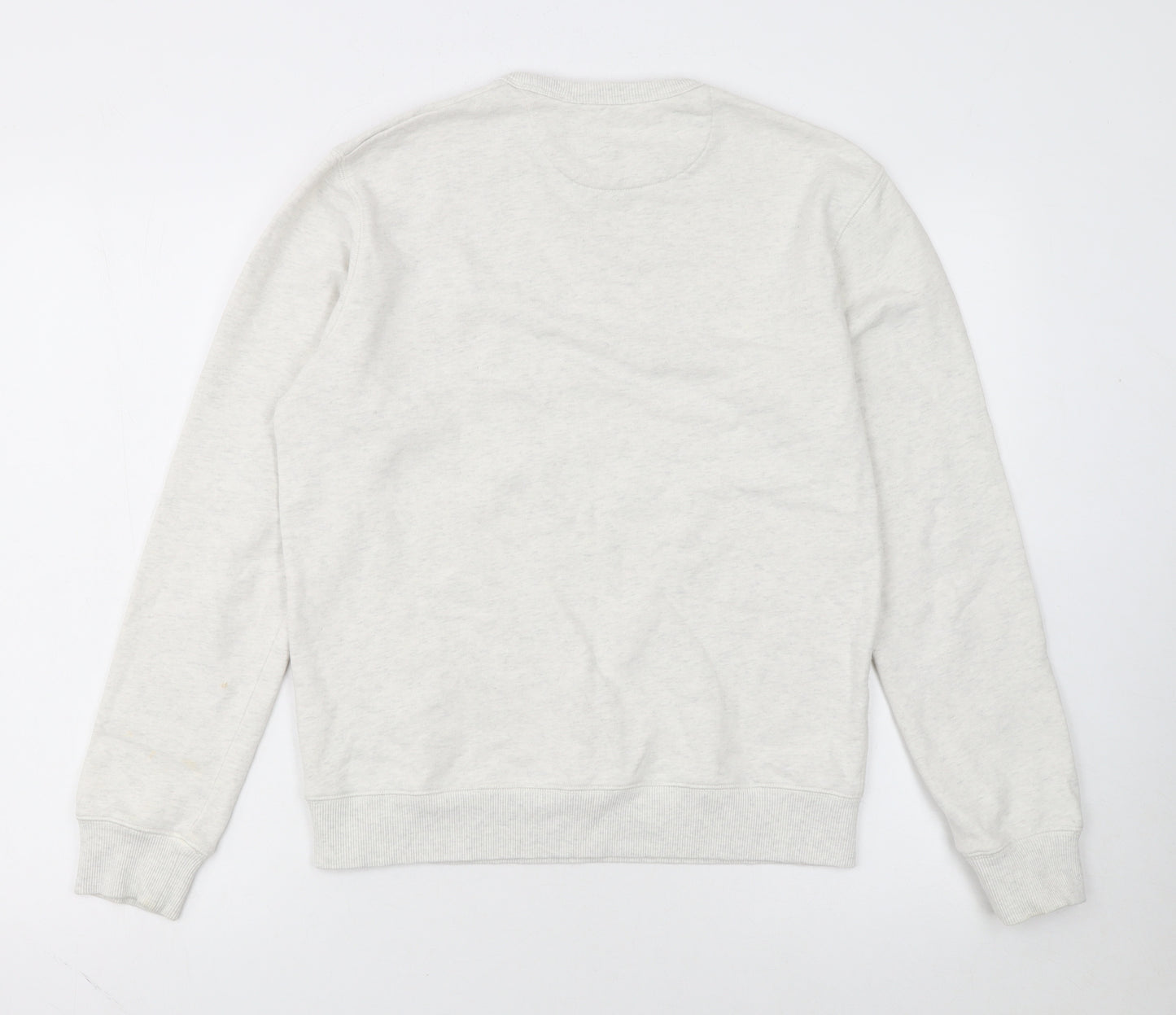 Farah Men's Ivory Small Pullover Crew Neck Cotton Sweatshirt