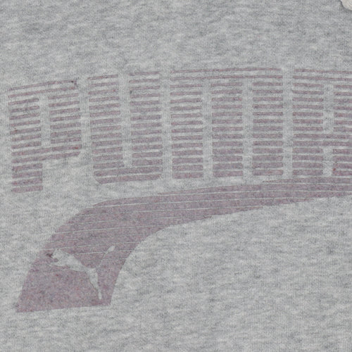Puma Womens Grey Hoodie UK 12 Pullover Logo Sweatshirt