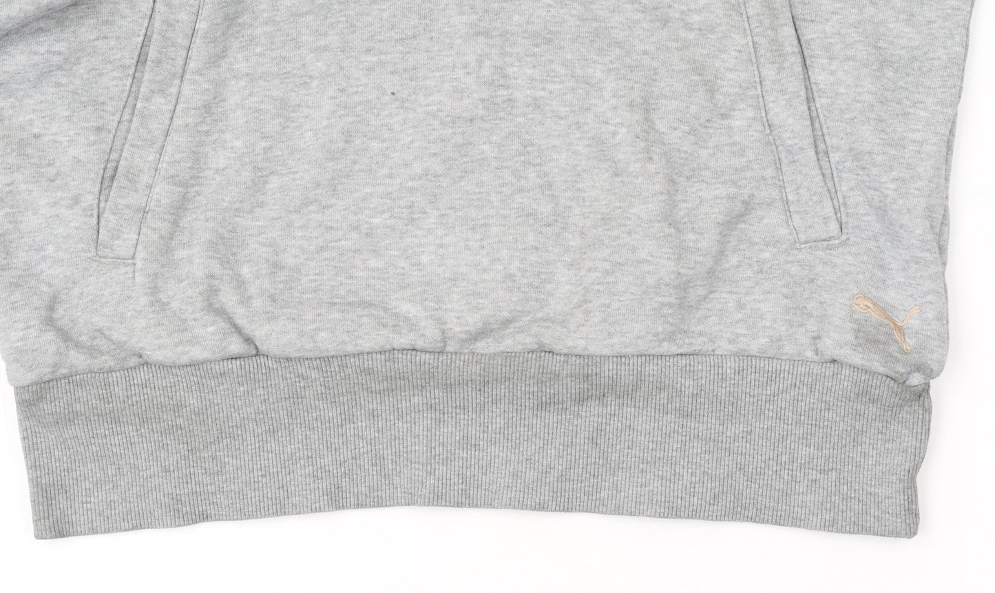 Puma Womens Grey Hoodie UK 12 Pullover Logo Sweatshirt
