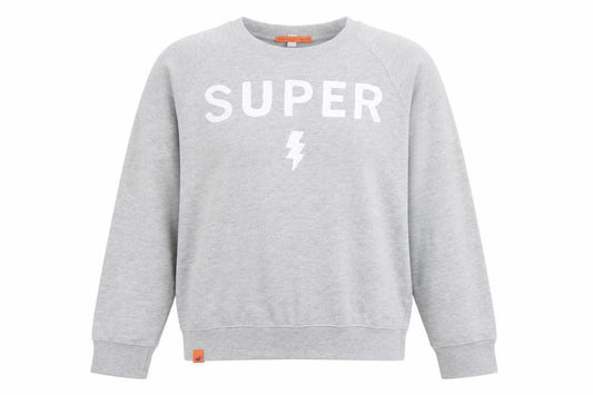 Front view of Sirens & Pirates women’s grey small crew neck pullover sweatshirt