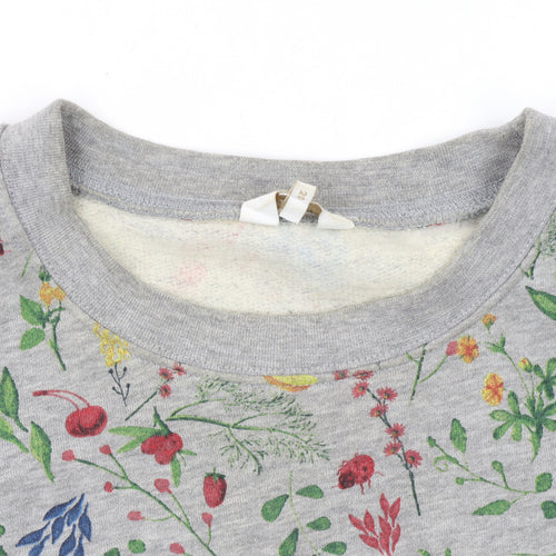 Cotton Traders Womens Grey Floral Pullover Sweatshirt Size 20