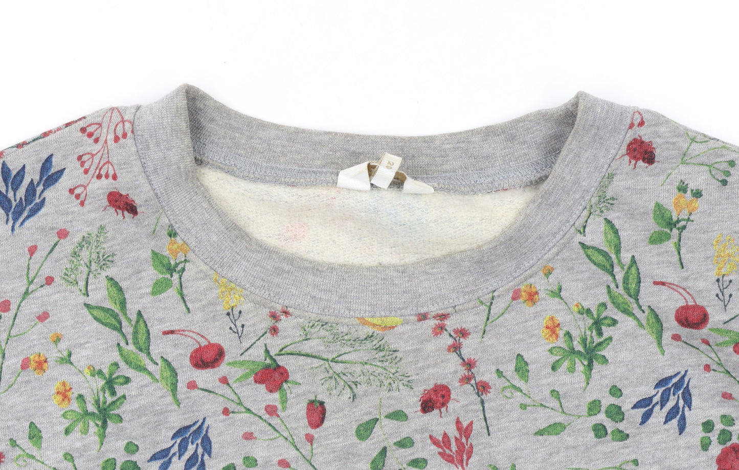 Cotton Traders Womens Grey Floral Pullover Sweatshirt Size 20